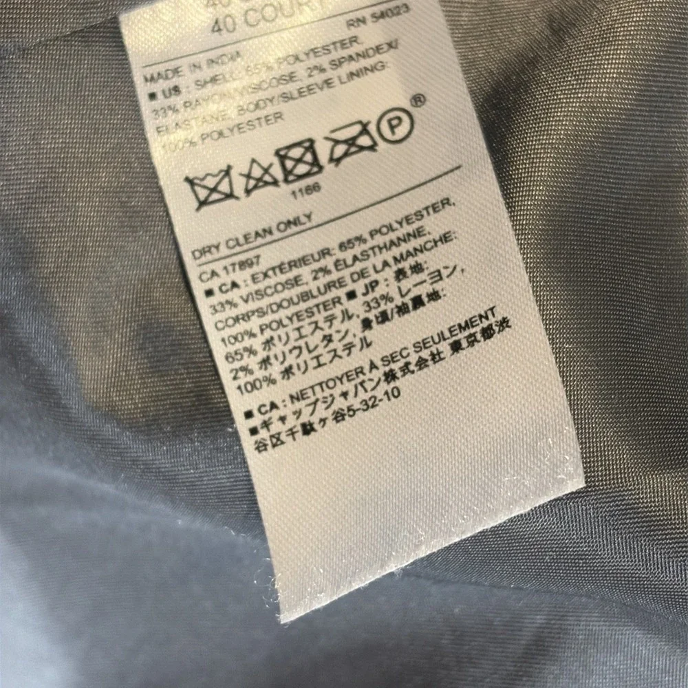 Banana Republic Slim Fit Wrinkle-Resistant Suit Jacket Sport Coat Gray Mens 40S